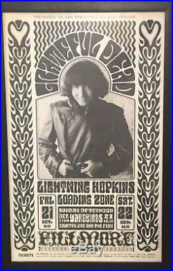 Mint Framed Grateful Dead Fillmore Auditorium 10/21/66 Poster 1st print (BG-32)