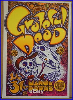 Nm- Grateful Dead At Manor Downs Austin Texas Fillmore Family Dog Era Poster