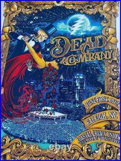 OFFICIAL Dead & Company Raleigh NC 2023 Poster S/N #/1800 ARTIST SIGNED AP
