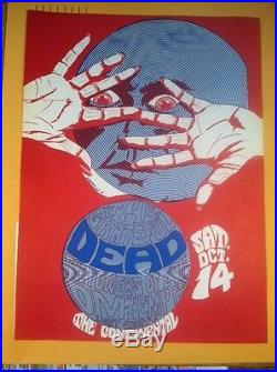 Orig. Grateful Dead 1967 Litho Rare Cannon Poster Continental S. F. Graham Era 10