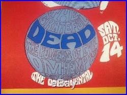 Orig. Grateful Dead 1967 Litho Rare Cannon Poster Continental S. F. Graham Era 10