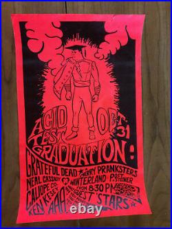 ORIGINAL 1st Print Grateful Dead Ken Kesey Acid Test Graduation Poster EX- RARE