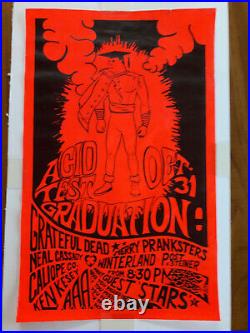 ORIGINAL 1st Print Grateful Dead Ken Kesey Acid Test Graduation Poster EX- RARE