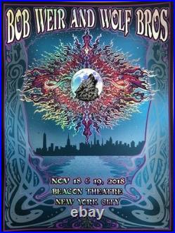 ORIGINAL Bob Weir RAINBOW FOIL SE Poster BEACON NY New York 2018 SN #/300 SIGNED