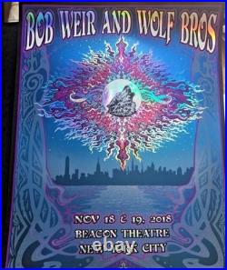 ORIGINAL Bob Weir RAINBOW FOIL SE Poster BEACON NY New York 2018 SN #/300 SIGNED