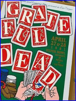 One Of The Only Signed 2 Sided Grateful Dead Poster Vegas 1991 Santana Concert
