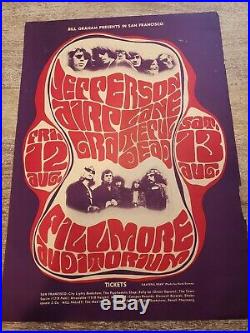 Orig 1966 Grateful Dead Jefferson Airplane Concert Poster Bg 23