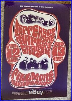 Orig 1966 Grateful Dead Jefferson Airplane Concert Poster Bg 23 1st Printing