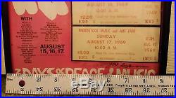 Orig. Woodstock'69 Concert Poster & Tickets-3 Days of Peace & Music withCOA 9x12