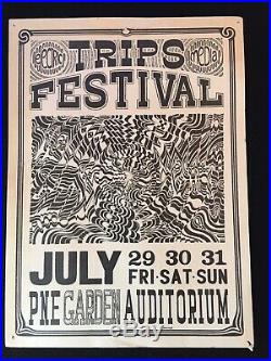 Original 1966 Electric Trips Festival Poster PNE Garden Vancouver Grateful Dead