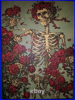 Original 1966 Grateful Dead Poster Avalon Ballroom Skeleton and Roses FD26-2
