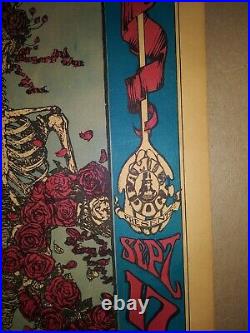 Original 1966 Grateful Dead Poster Avalon Ballroom Skeleton and Roses FD26-2