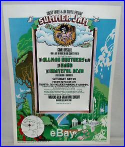 Original 1973 Summer Jam Concert Poster Grateful Dead & Allman Bros Watkins Gl