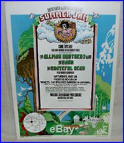 Original 1973 Summer Jam Poster Grateful Dead, Allman Bros. The Band July 28th