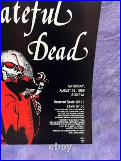 Original 1980 Grateful Dead Poster Mississippi River Festival Edwardsville, IL