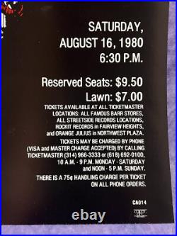 Original 1980 Grateful Dead Poster Mississippi River Festival Edwardsville, IL