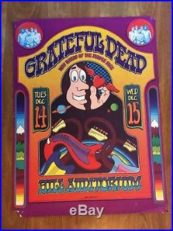 Original AOR 4.187 Grateful Dead 1971 Poster Hill Auditorium Grimshaw New Riders