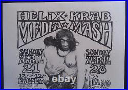 Original Concert Handbill Helix-krab Media Mash Country Joe & Fish-piano Drop-68