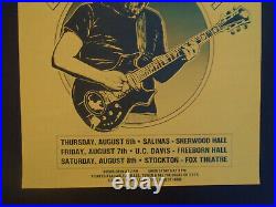 Original Concert Poster Jerry Garcia Band Salinas Stockton Davis Aug. 6/8,1981