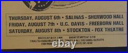 Original Concert Poster Jerry Garcia Band Salinas Stockton Davis Aug. 6/8,1981