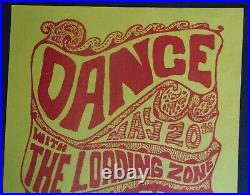 Original Concert Poster-dance-5-20-1967 The Loading Zone-provo Lights-dovre Hall