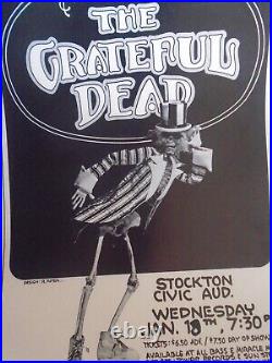 Original Concert Poster-grateful Dead Stockton CIVIC Jan 18 1978-hard To Find