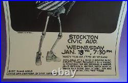 Original Concert Poster-grateful Dead Stockton CIVIC Jan 18 1978-hard To Find