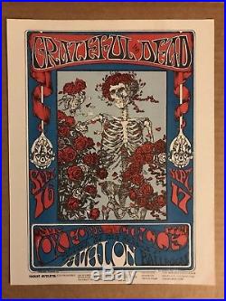Original FD26 Grateful Dead Avalon Ballroom Skeleton Roses 1st Print Handbill