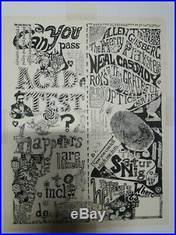 Original First Print Grateful Dead Acid Test Concert Poster NOT Handbill Mint