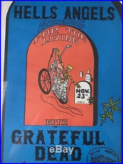 Original GRATEFUL DEAD- HELL'S ANGEL POSTER 1970's Framed