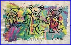 Original Grateful Dead Bear Art 60x35 Canvas Signed Liam Matthew Jerry Garcia