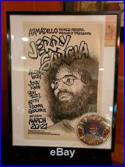 Original Jerry Garcia at Armadillo World Headquarters 1976. Concert Poster