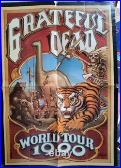 Original Vintage Grateful Dead Poster from the 1990 world tour 38 x 28
