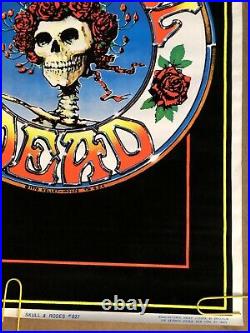 Original Vintage Poster Grateful Dead Black Light Pin Up Velvet Flocked 1996