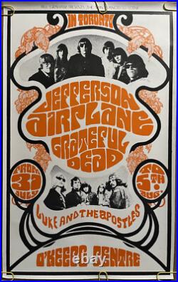 Original Vintage Poster Jefferson Airplane and Grateful Dead Concert REPRINT