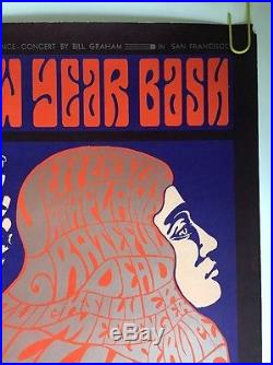 Original Vintage Poster New Year Bash Grateful Dead Jefferson Airplane Wilson 66