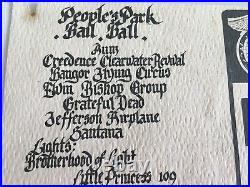 PEOPLE'S PARK BAIL BALL Concert GRATEFUL DEAD, SANTANA Winterland 1969 handbill