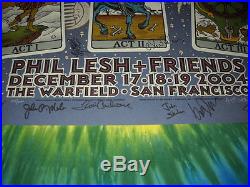 Phil Lesh Friend Grateful Dead Warfield Theatre Band Signed Concert Poster-2004