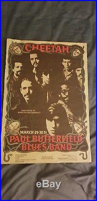 Paul Butterfield Blues Band Cheetah 1968 Very Rare Hippie Concert Poster