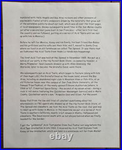 Paul Foster Grateful Dead Acid Test MERRY PRANKSTER OWNED LEE QUARNSTROM poster