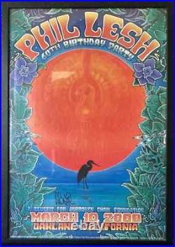 Phil Lesh 2000 60th Birthday Original Concert Poster Grateful Dead SIGNED FRAMED