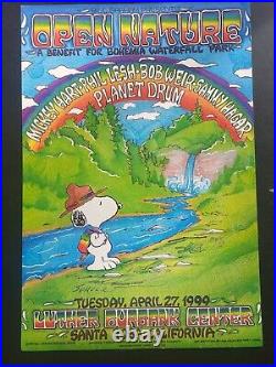 Phil Lesh, Bob Weir And Planet Drum. Charles Shultz Art 4/27/99 Poster