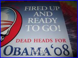 Phil Lesh Bob Weir Grateful Dead Heads Obama Wave That Flag 2008 Concert Poster