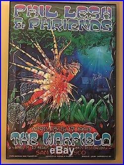 Phil & Phriends Warfield signed Poster 1999 Grateful Dead Phish Fare Thee Well