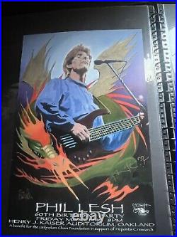 Phil lesh 3/10/2000 60th Birthday Poster Stanley Mouse. Phil & Mouse Signed