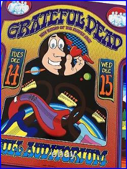Psychedelic Grateful Dead Poster Hill Auditorium 1971 New Riders Original Poster