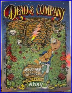 RAINBOW FOIL Dead And Company Poster Wrigley Field Chicago 2019 SIGNED AP S/N