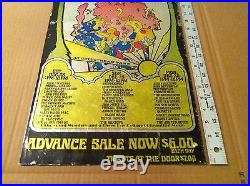 RARE Authentic/Original 1968 Miami Pop Festival foil poster Grateful Dead AOR bg