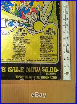 RARE Authentic/Original 1968 Miami Pop Festival foil poster Grateful Dead AOR bg