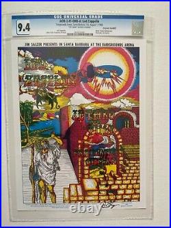 RARE CGC AOR 3.41 SIGNED Led Zeppelin 1st Print Concert Poster Handbill BG FD